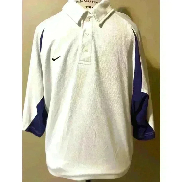 Vintage Y2K NIKE dri fit Waffle Polo Shirt Men's XL purple Golf Tennis 90s Style - Picture 2 of 9